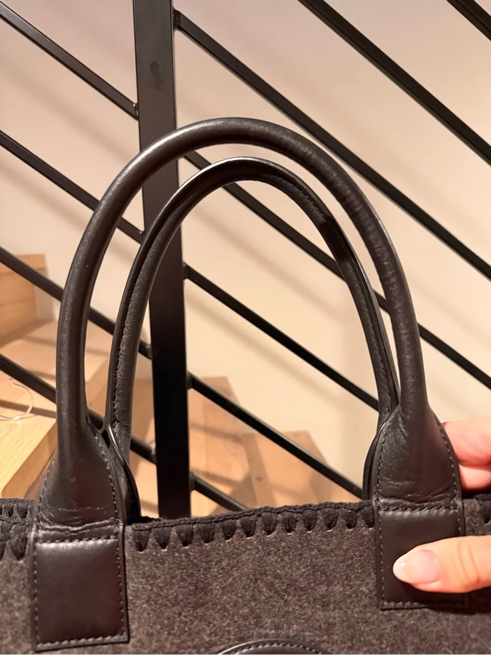 Tory Burch | Ella Stitched Tote Charcoal Grey Felt